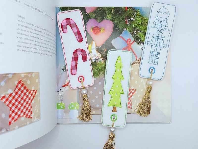 Preview: Weihnachtliche Lesezeichen - ITH-Stickdatei